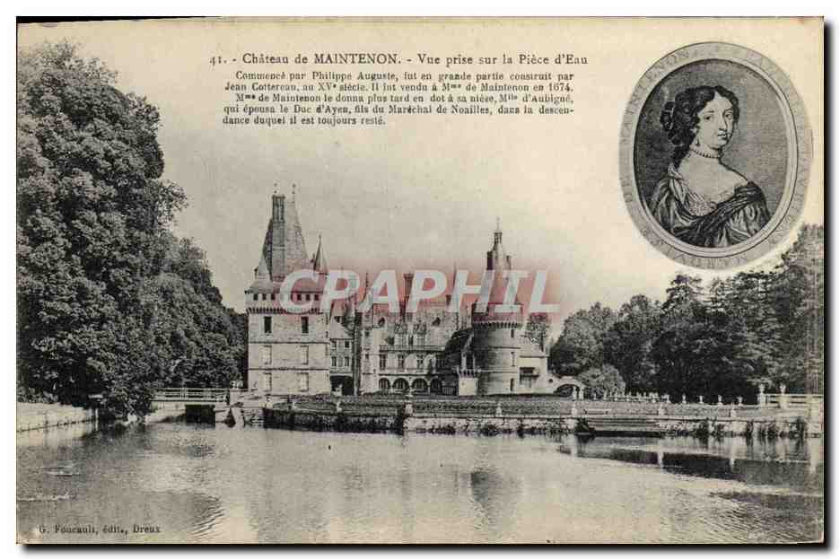 Château de Maintenon — Vue prise sur la Pièce d'Eau — G. Poncain, édite, Dreux