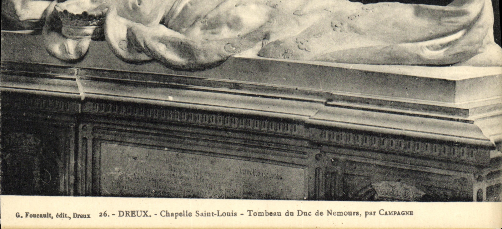 Chapelle Saint-Louis - Tombeau du Duc de Nemours, par Campagne — G. Foucault, édit., Dreux, n°26