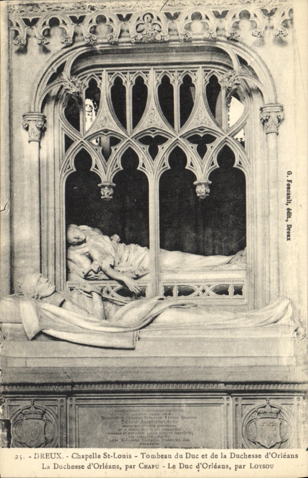 Dreux - Chapelle Saint-Louis - Tombeau du Duc et de la Duchesse d'Orléans — G. Forenally, édit., Dreux