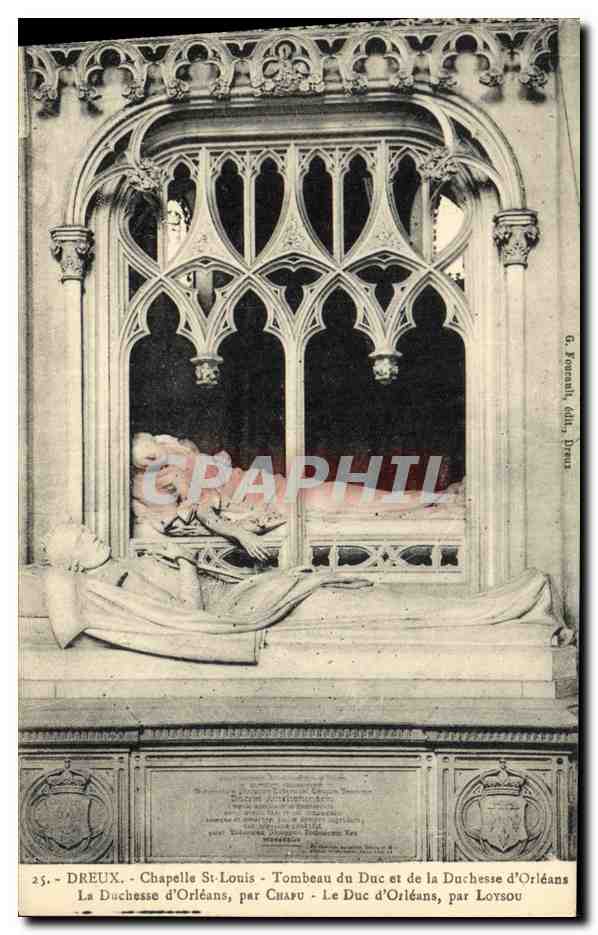 Dreux - Cappella di San Luigi - Tomba del Duca e della Duchessa d'Orléans — G. Romanh, edit., Dreux