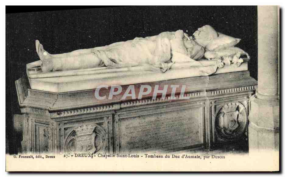 Chapelle Saint-Louis - Tombeau du Duc d'Anmaile, par Durois — G. Fonceault, édit., Dreux, n° 27