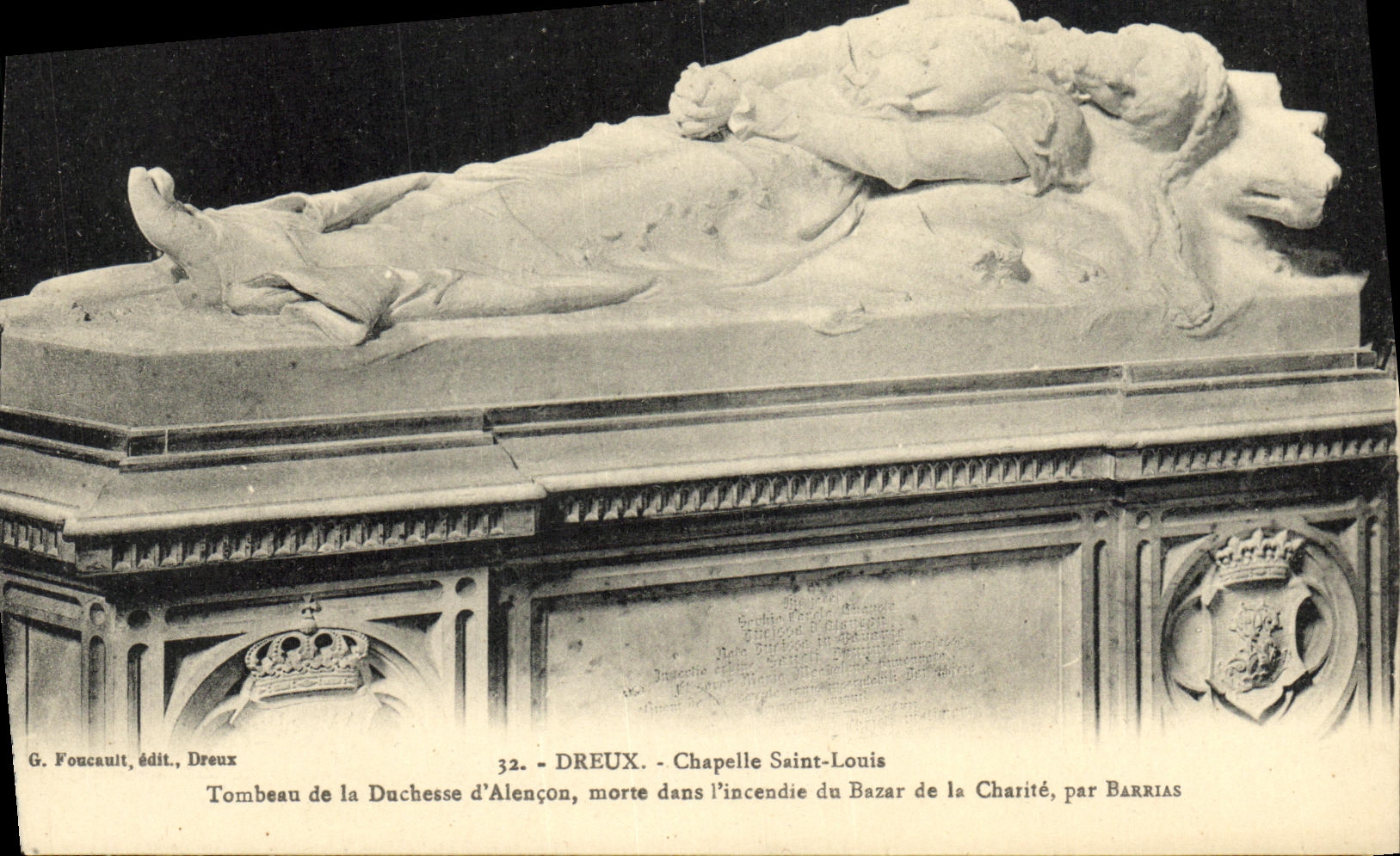 Tomba della Duchessa d'Alençon — Cappella di San Luigi, Dreux — editore G. Foucault, n°32