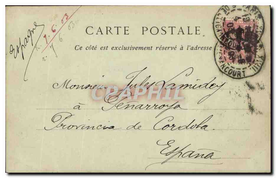Cartolina d'epoca Dreux La Chapelle Saint Louis Tombeau di Luigi Filippo — Verso