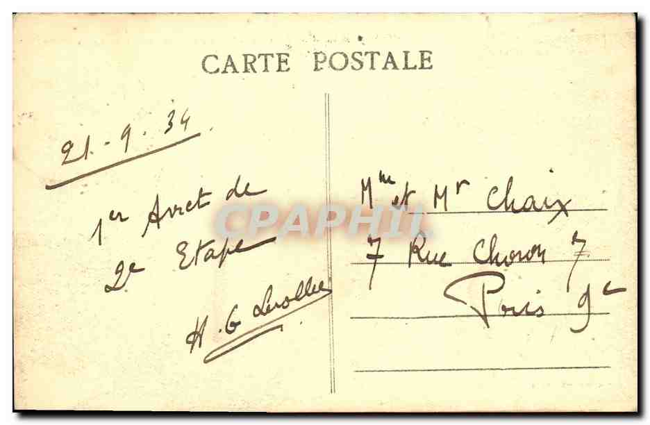 Château de Dreux (E.-et-L.) — Vue prise sur le Chemin de Fondation — G. Fournier, édit., Droux — Rückseite