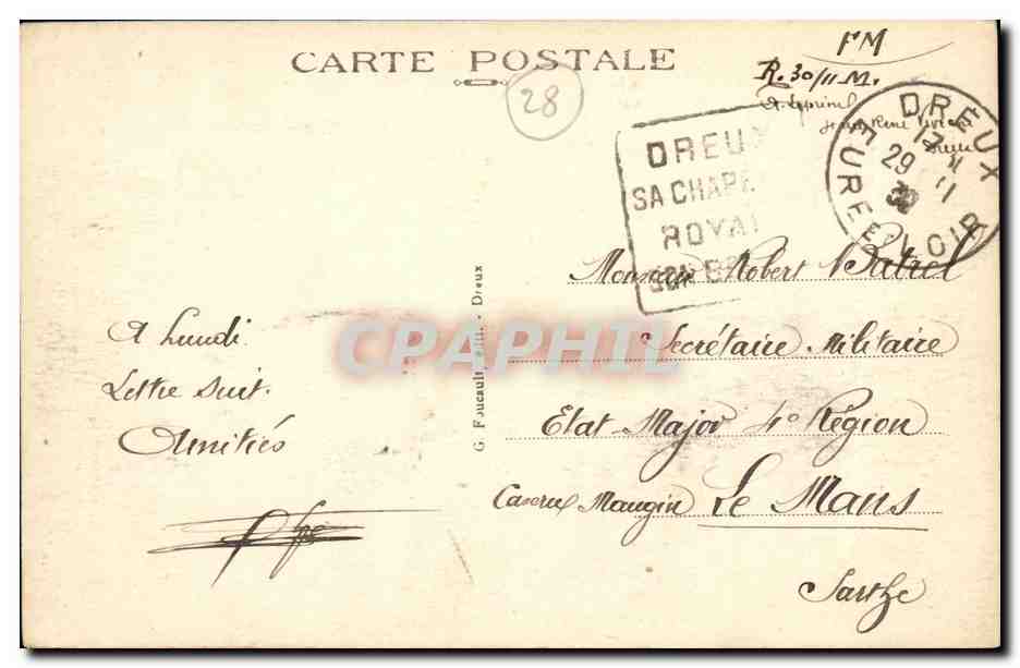 CPA Chateau de Dreux La Caisse d Epargne — Verso