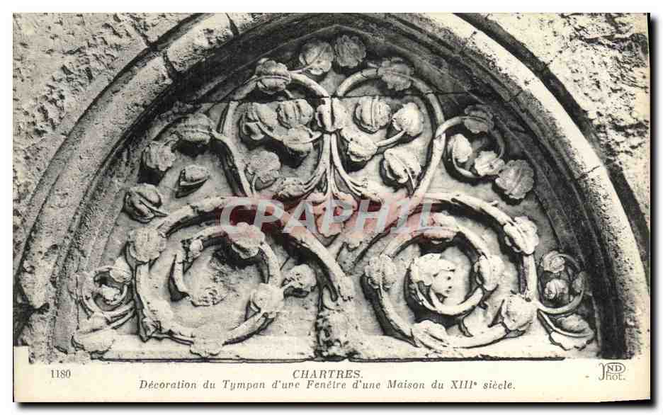 CPA Chartres Decoration du Tympan d Une Fenetre d une Maison