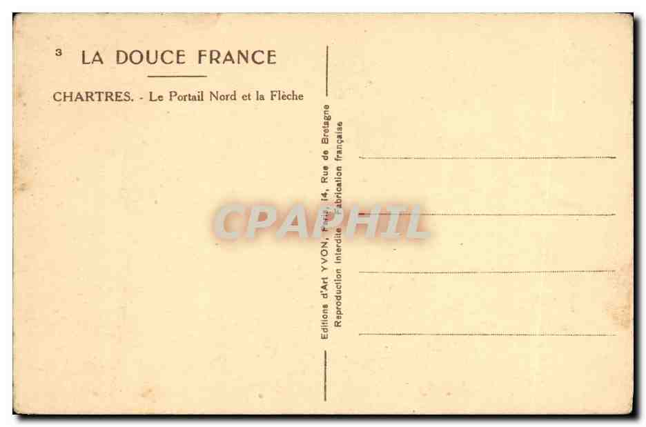 CPA Chartres de Cathedrale La Portail Nord et la Fleche — Verso