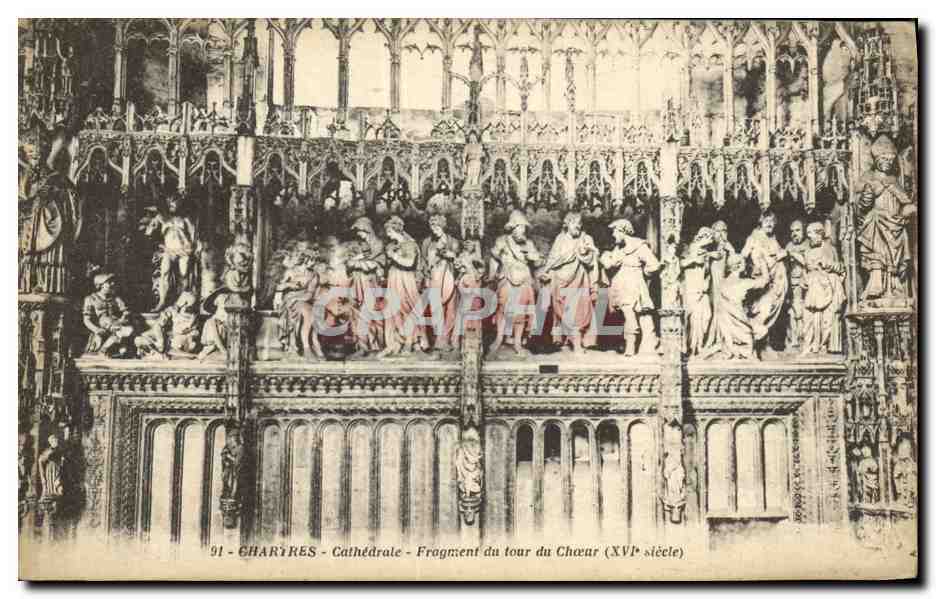 CPA Chartres de Cathedrale Fragment du Tour du Choeur