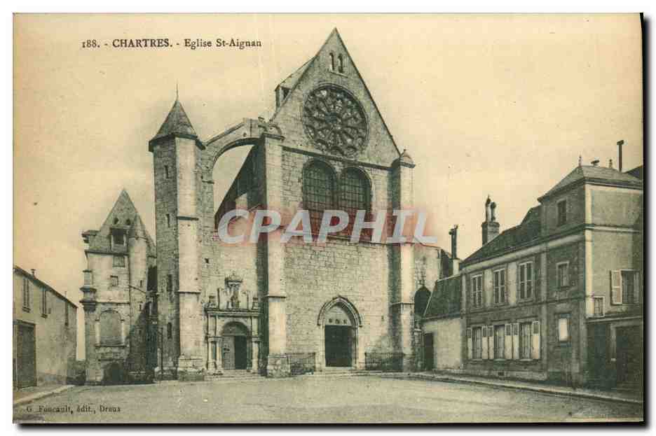 CPA Chartres La Cathedrale Eglise St Aignan