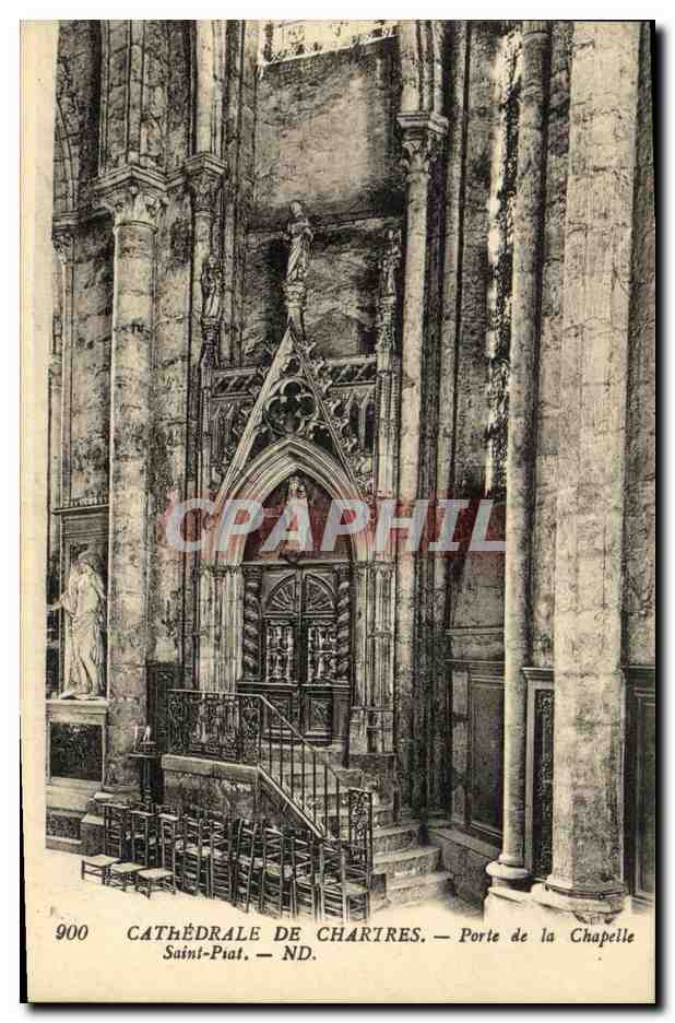 CPA Chartres Cathedrale Porte de la Chapelle Saint Piat