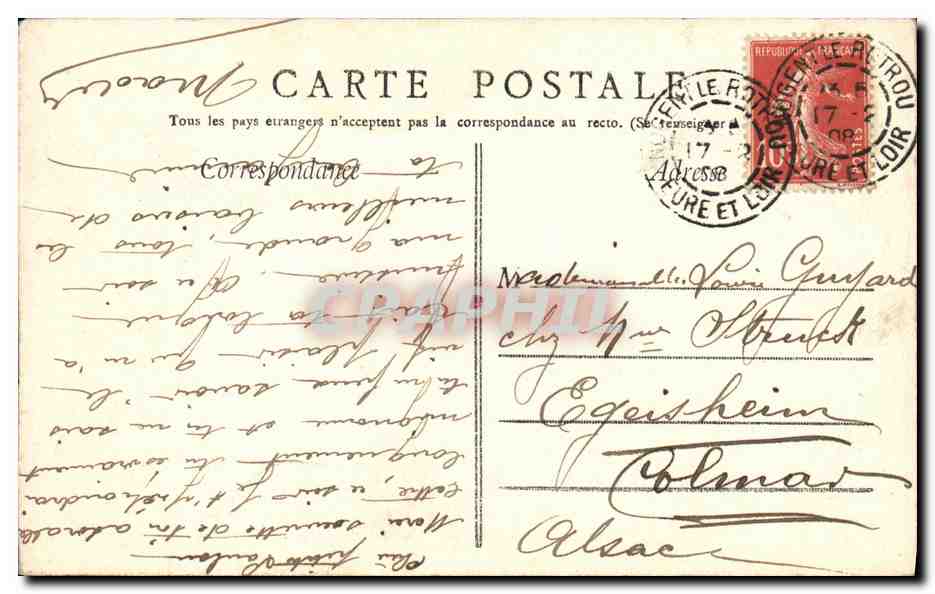 CPA Nogent le Rotrou L Eglise St Laurent et Porche St Denis — Rückseite