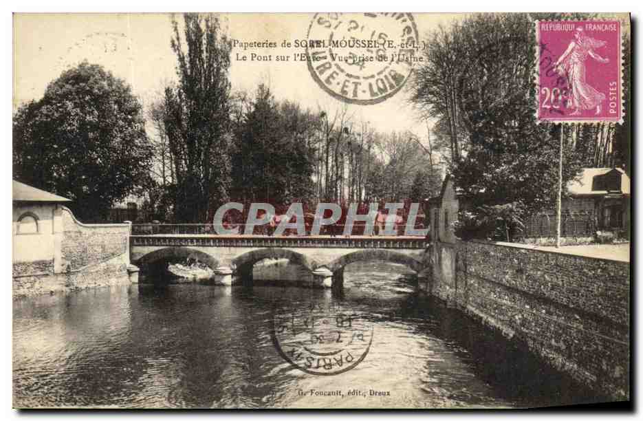 Le Pont sur l'École — Vue prise de l'Orne — Papeteries de SOREL-MOULSSEL (E.-et-L.)
