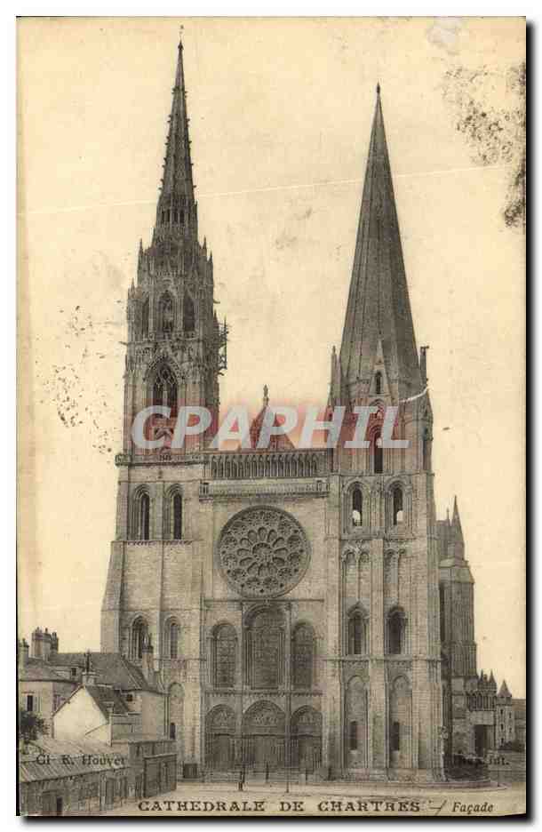 CPA Cathedrale de Chartres Facade