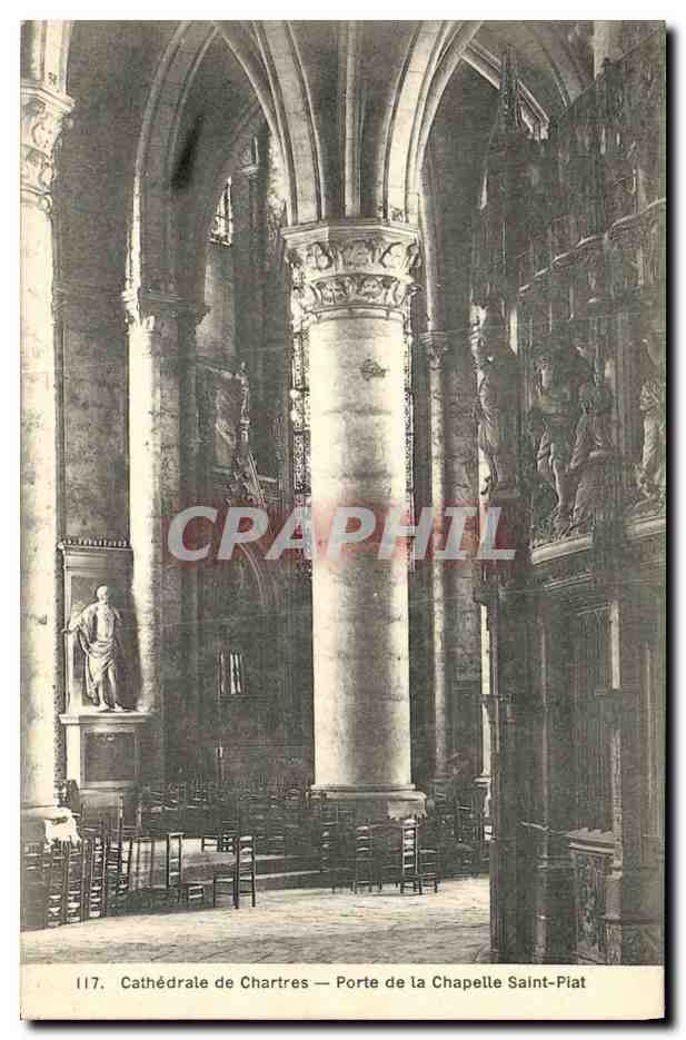 CPA Cathedrale de Chartres Porte de la Chapelle Saint Piat