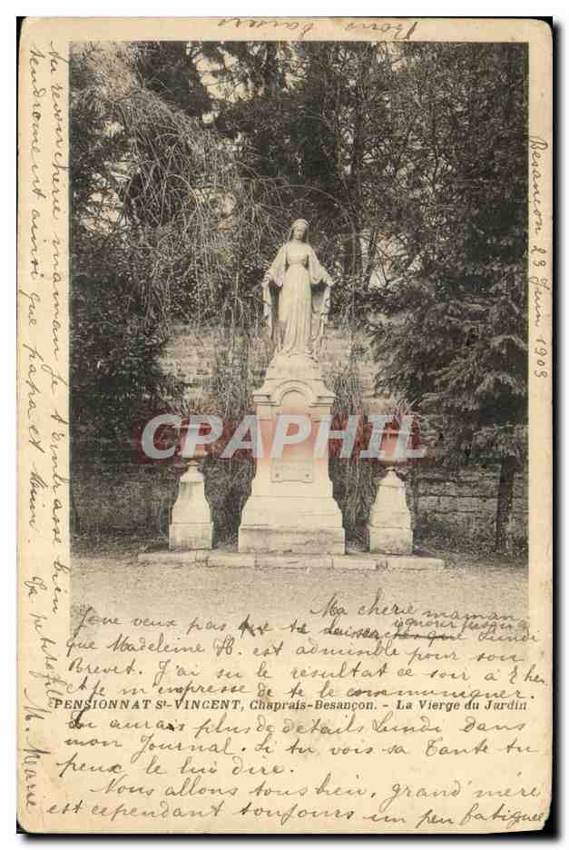 CPA Chaprais Besancon La vierge du jardin Pensionnat St Vincent
