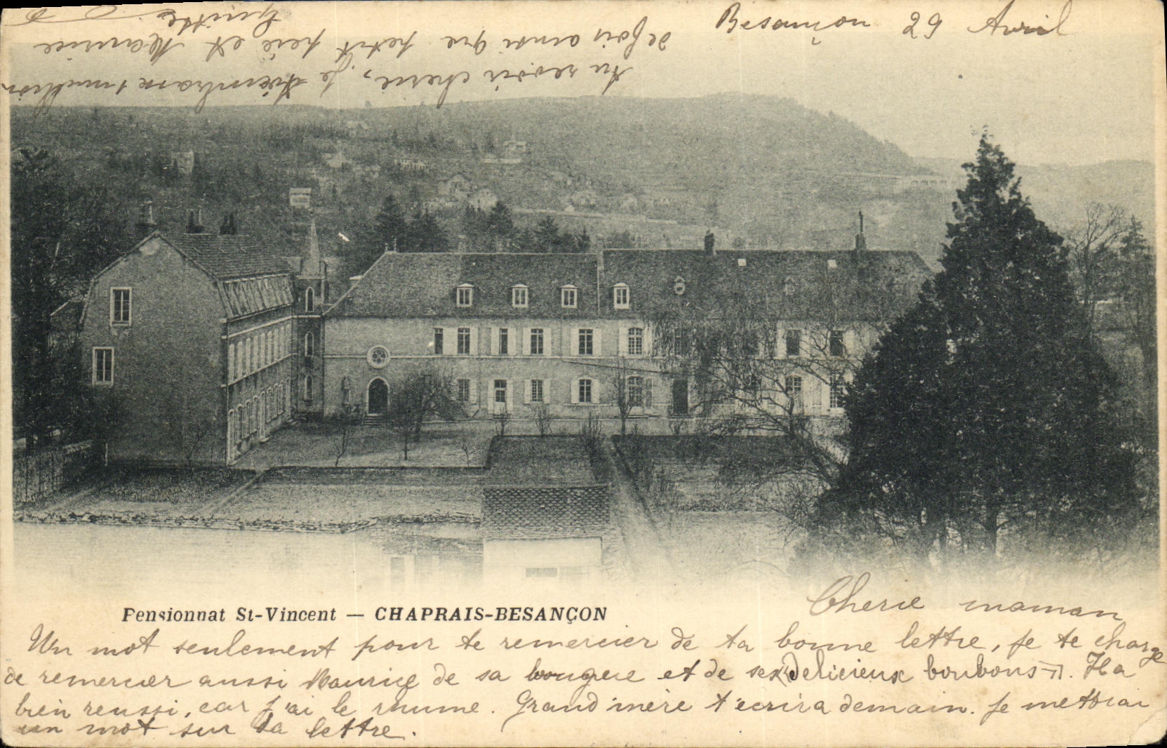 CPA Besancon Pensionnat St Vincent Chaprais