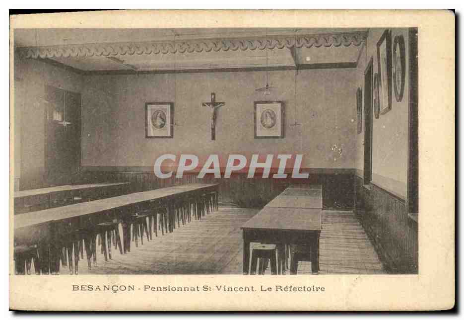 CPA Besancon Pensionnat St Vincent Chaprais le refectoire