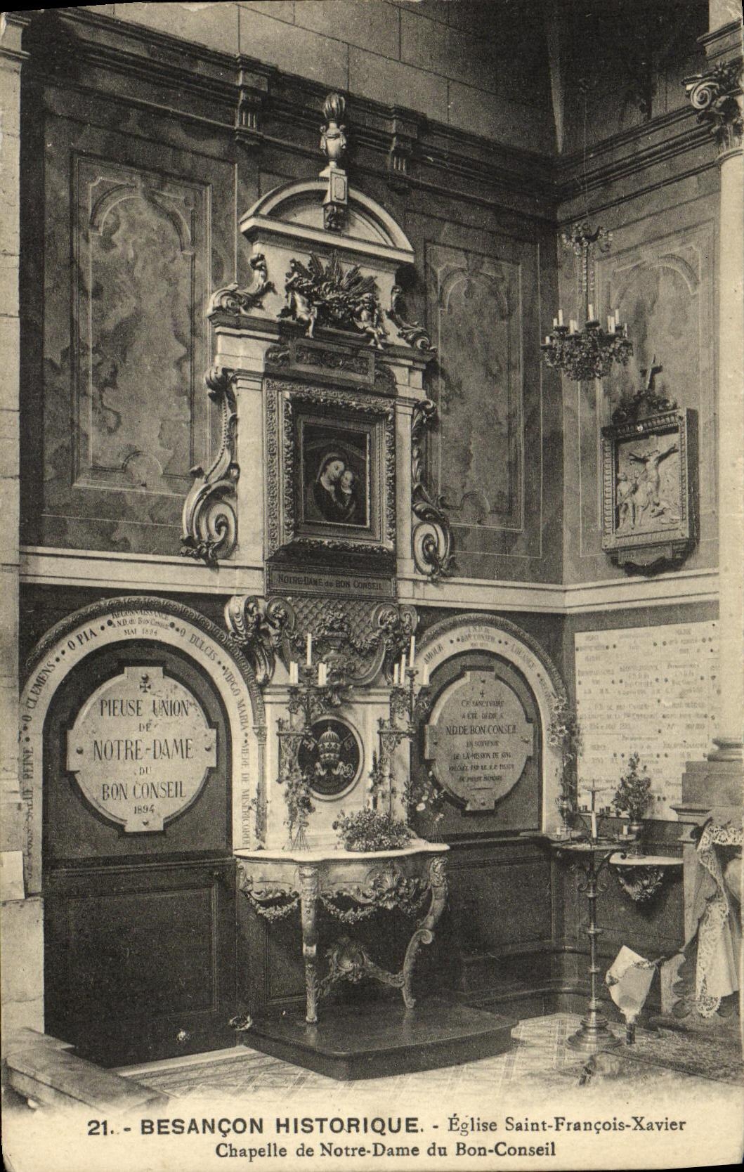 Besançon Historique - Église Saint-François-Xavier. Chapelle de Notre-Dame du Bon-Conseil
