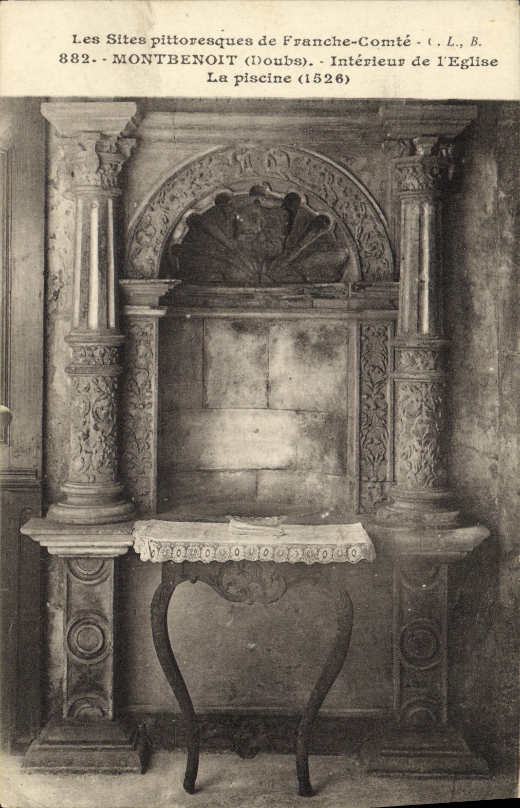 CPA Montbenot Interieur de l Eglise La Piscine 1526