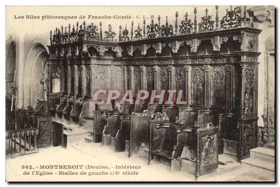 CPA Montbenot Interieur de l Eglise Stalles de Gauche