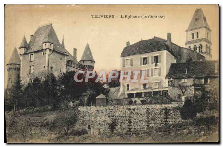 CPA Thiviers L Eglise et le Chateau