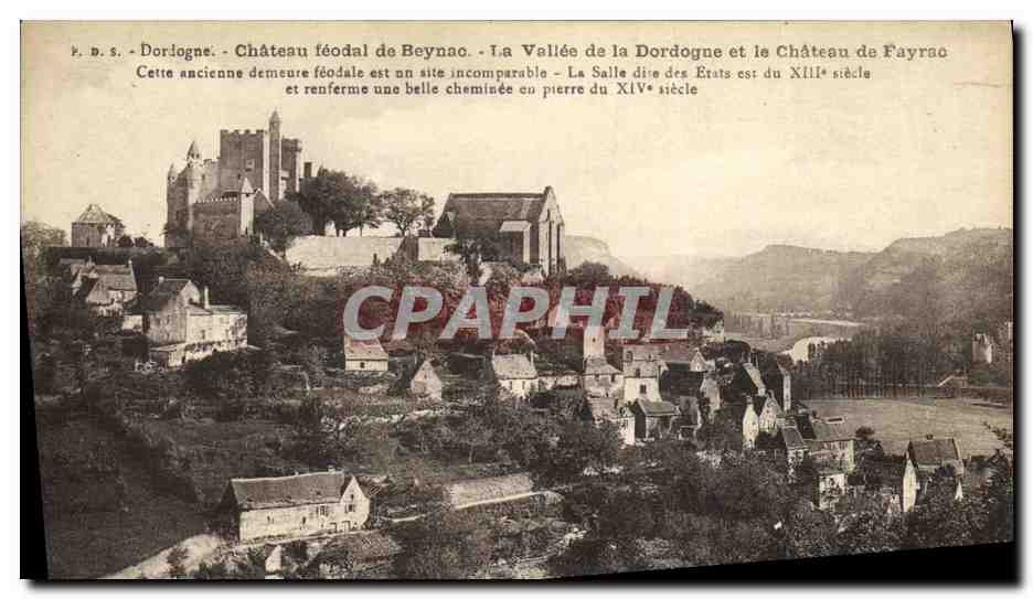Dordogne - Château féodal de Beynac - La Vallée de la Dordogne et le Château de Fayrac