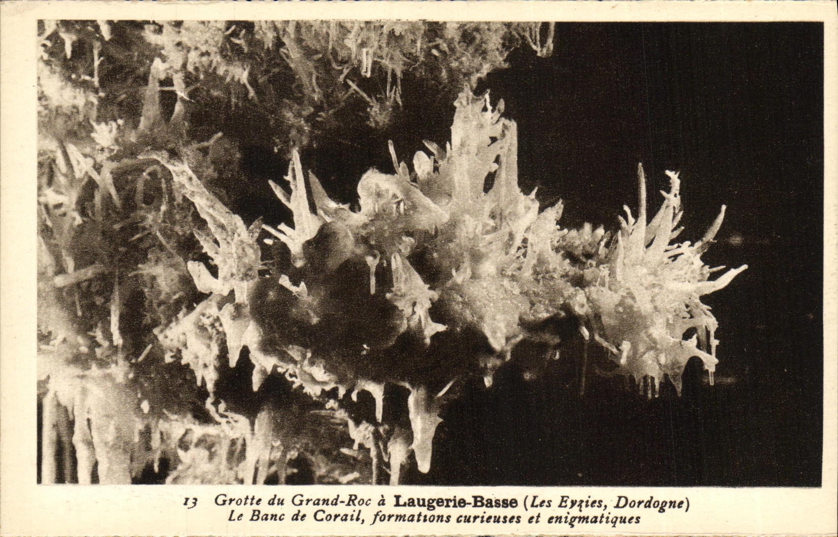 Grotte du Grand-Roc à Laugerie-Basse (Les Eyziès, Dordogne) — Le Banc de Corail, formations curieuses et enigmatiques — Phototypie Hélio, Limoges, n°13