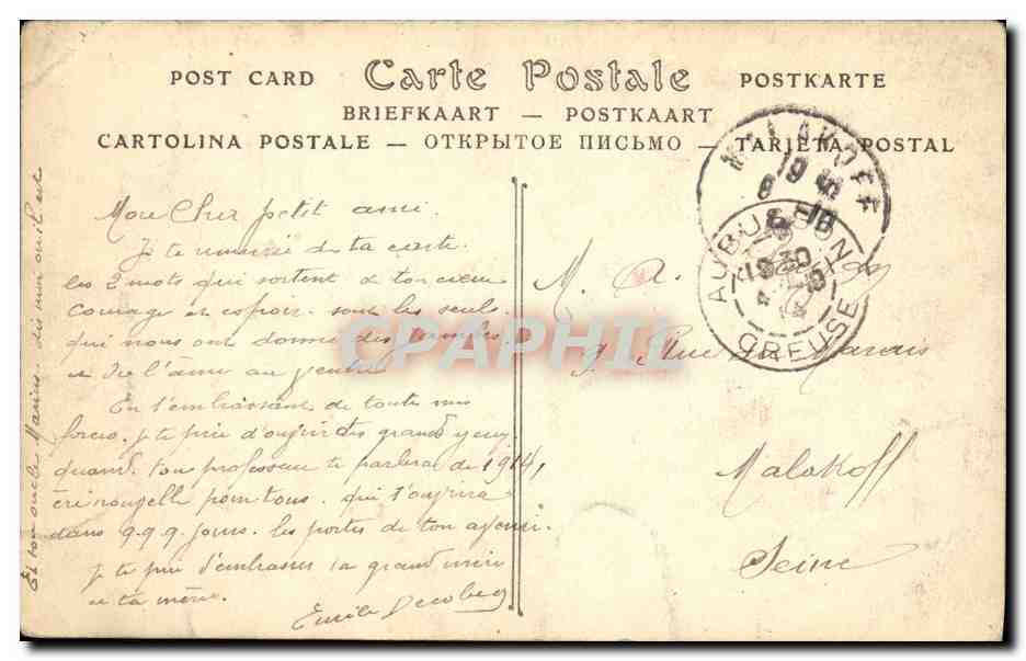 CPA Crozant Vue Prise du Pont — Rückseite