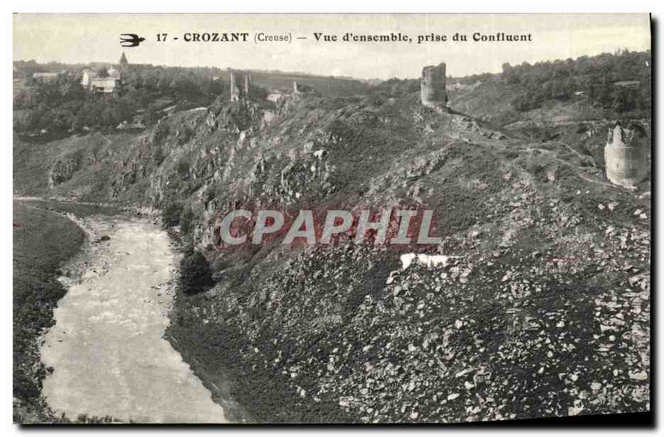 CPA Crozant Vue d Ensemble Prise du Confluent