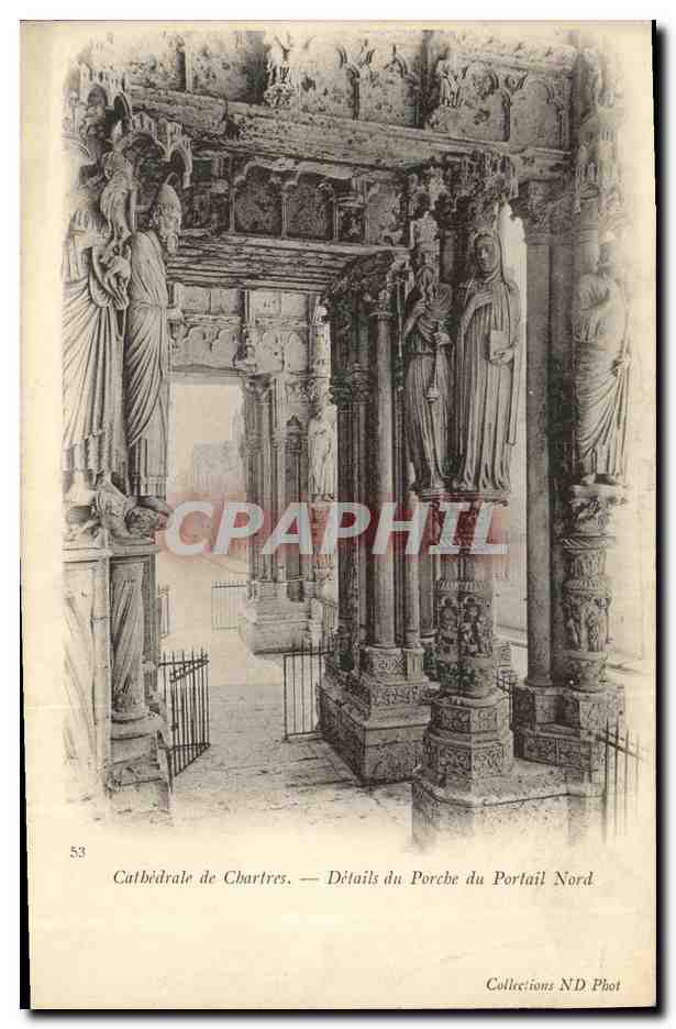 Cathédrale de Chartres — Détails du Porche du Portail Nord — Collections ND Phot