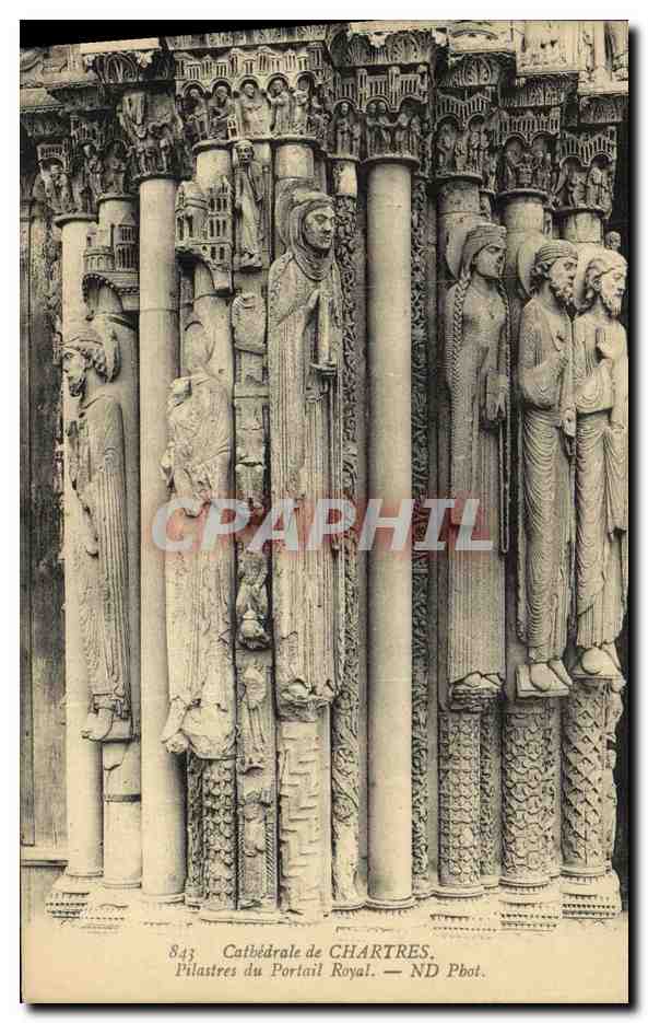 Chartres-Kathedrale — Pfeiler des Königstor — ND Phot.