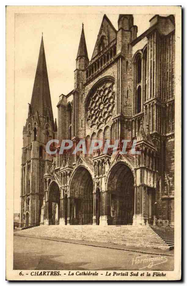CPA Chartres Chapelle Le Portail Sud et la Fleche