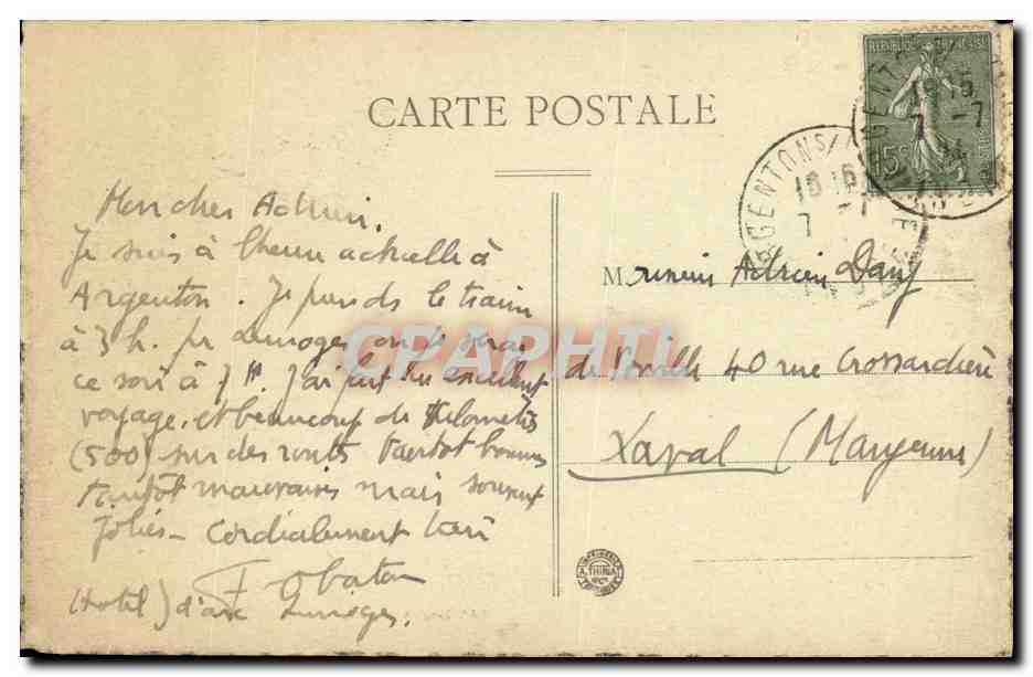 Grozant — Confluent de la Creuse et de la Sédelle — Rocher de la Fileuse — n° 230 — Rückseite