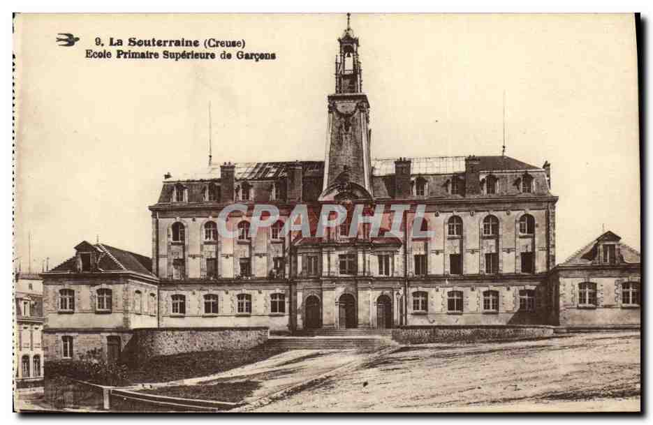 La Souterraine (Creuse) — École Primaire Supérieure de Garçons — éditeur non identifié, n° de série 9