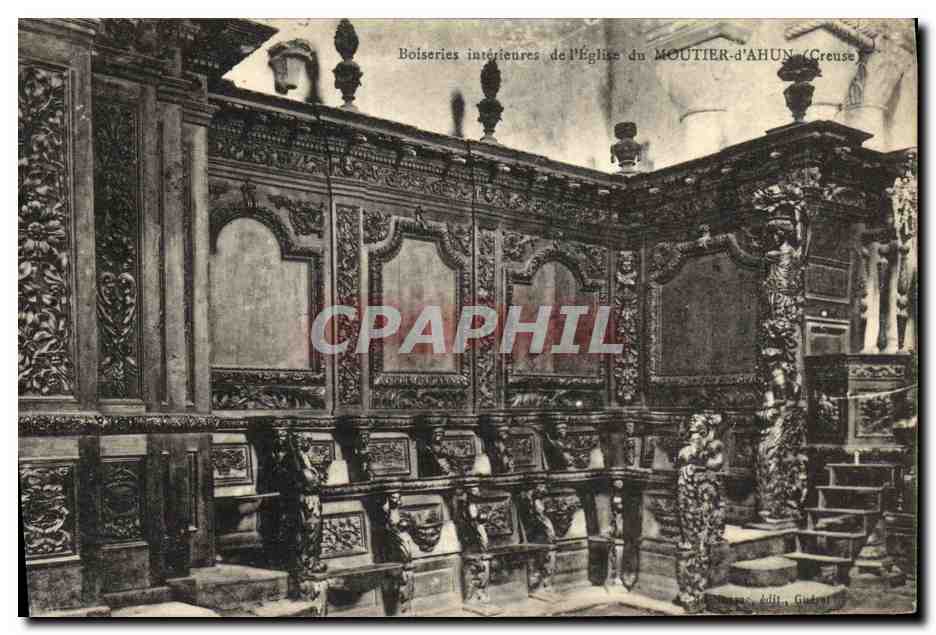 Boiseries intérieures de l'Église du MOUTIER-d'AHUN (Creuse) — Éditeur : G. Gudrat