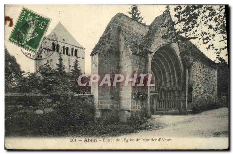 CPA Ahun Entree de L Eglise du Moutier d Ahun