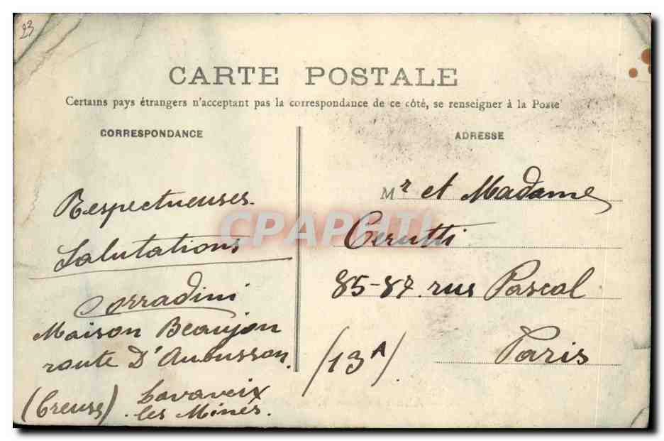 CPA Ahun Entree de L Eglise du Moutier d Ahun — Rückseite
