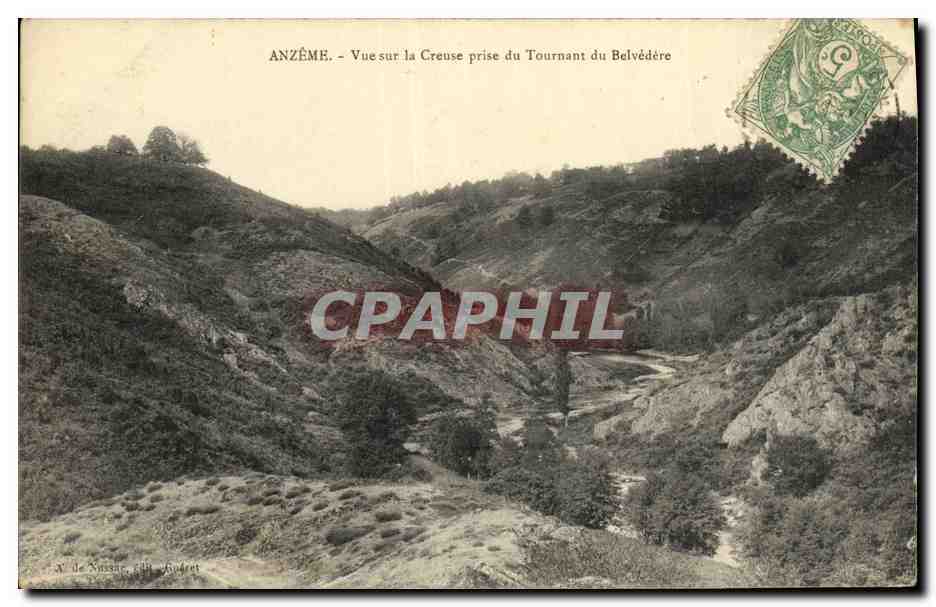 Anzême - Vue sur la Creuse prise du Tournant du Belvédère — édit. Audret