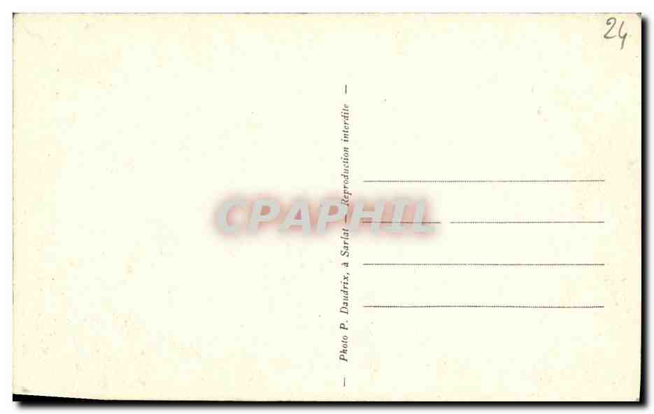 CPA Sarlat Maison du 14eme Hotel Plamon — Verso
