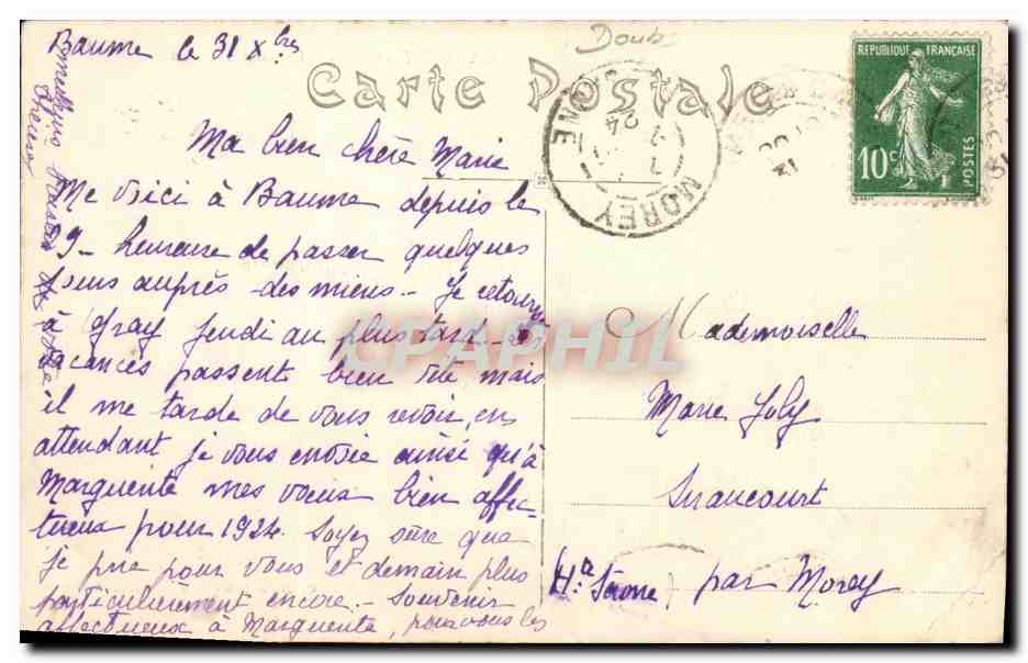 Laissey et la Vallée du Doubs — vue panoramique — éditeur inconnu — Rückseite