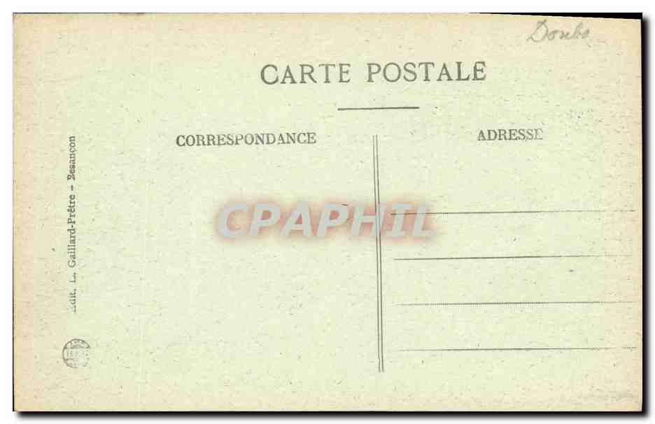 CPA Vallee de la Loue Mouthier Rocher de Hte Pierre Gorges de Nouaille — Rückseite