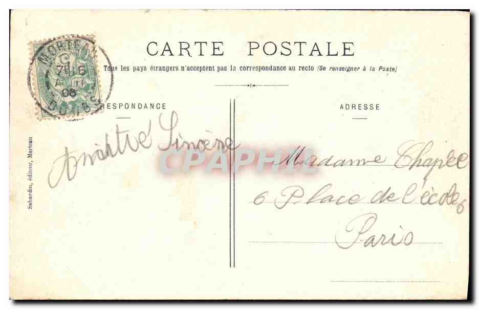Morteau - L'Église et le Pont — éditeur Salardin, n°1 — Achterkant