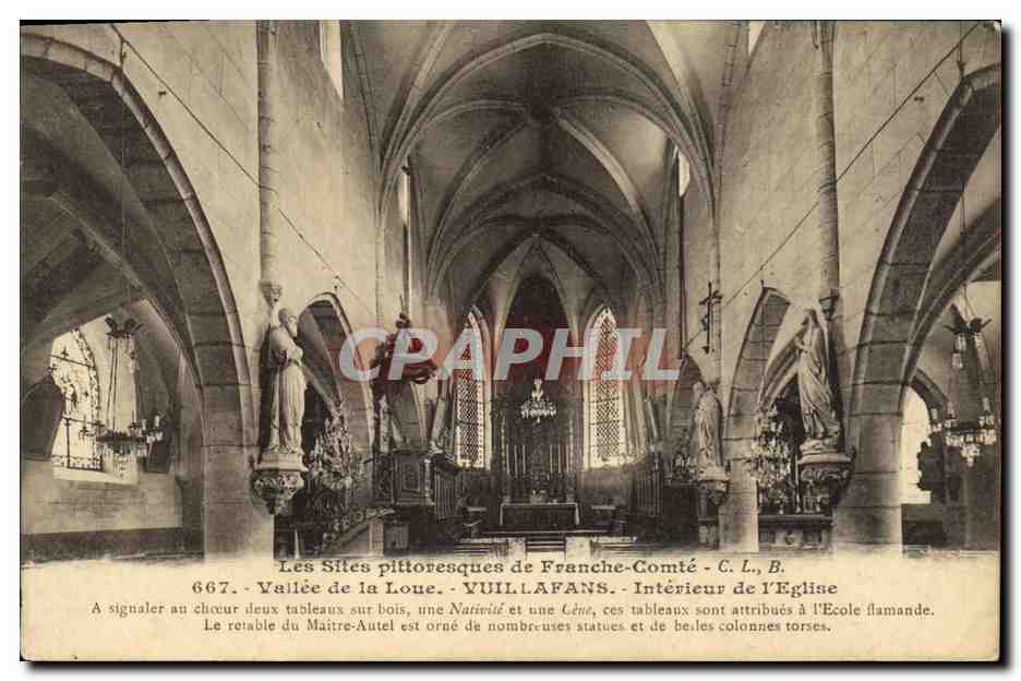 CPA Vallee de la Loue Vuillafans Interieur de l Eglise