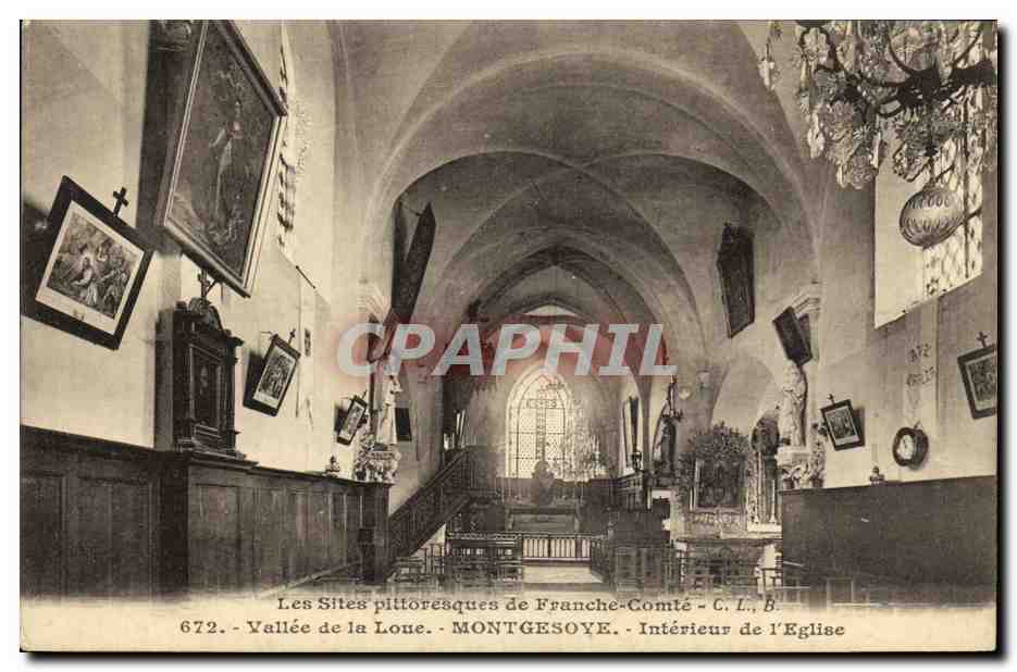 CPA Valle de la Loue Montgesove Interieur de l Eglise