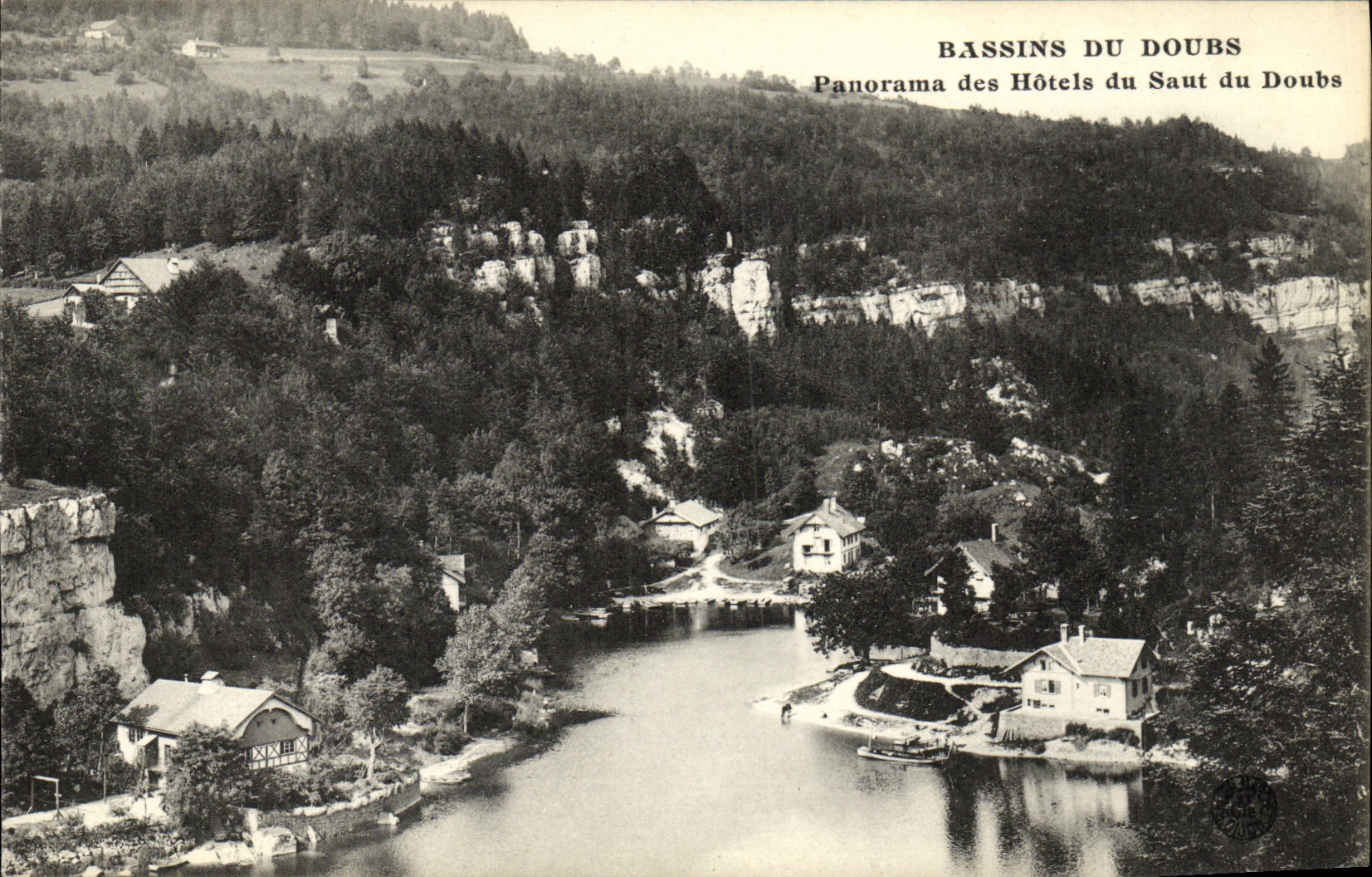 Bassins du Doubs — Panorama of the Hotels du Saut du Doubs — Publisher Unidentified