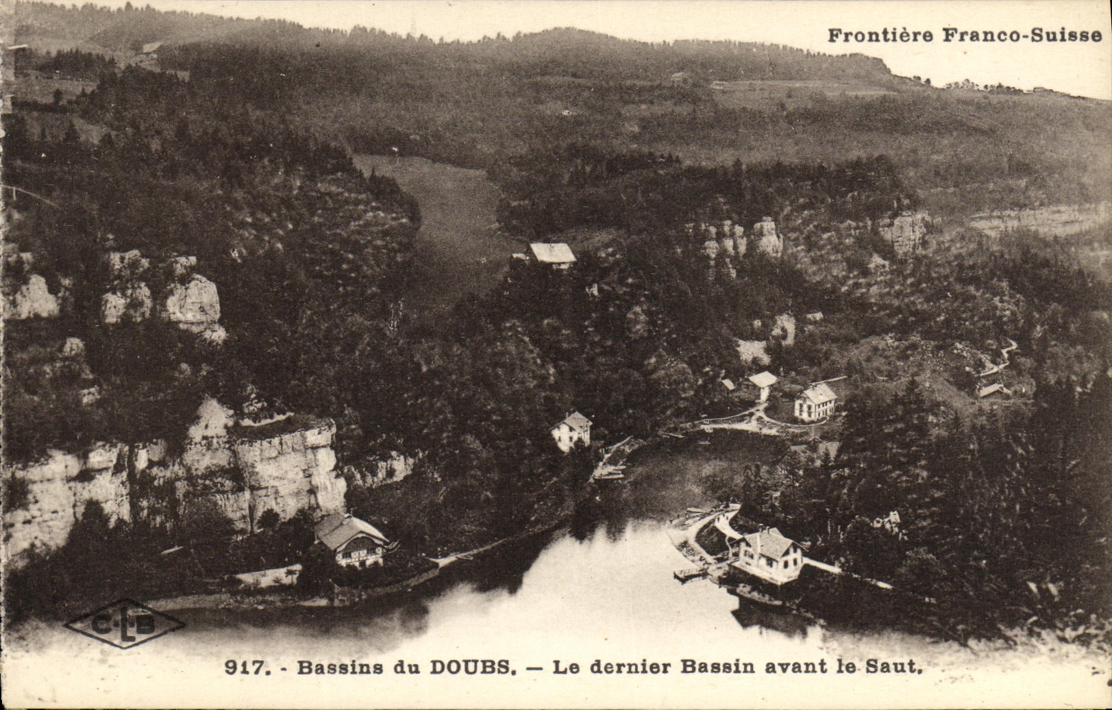 Bassins du DOUBS — Le dernier Bassin avant le Saut — Frontière Franco-Suisse — Éditeur C. Lardier, n° 917
