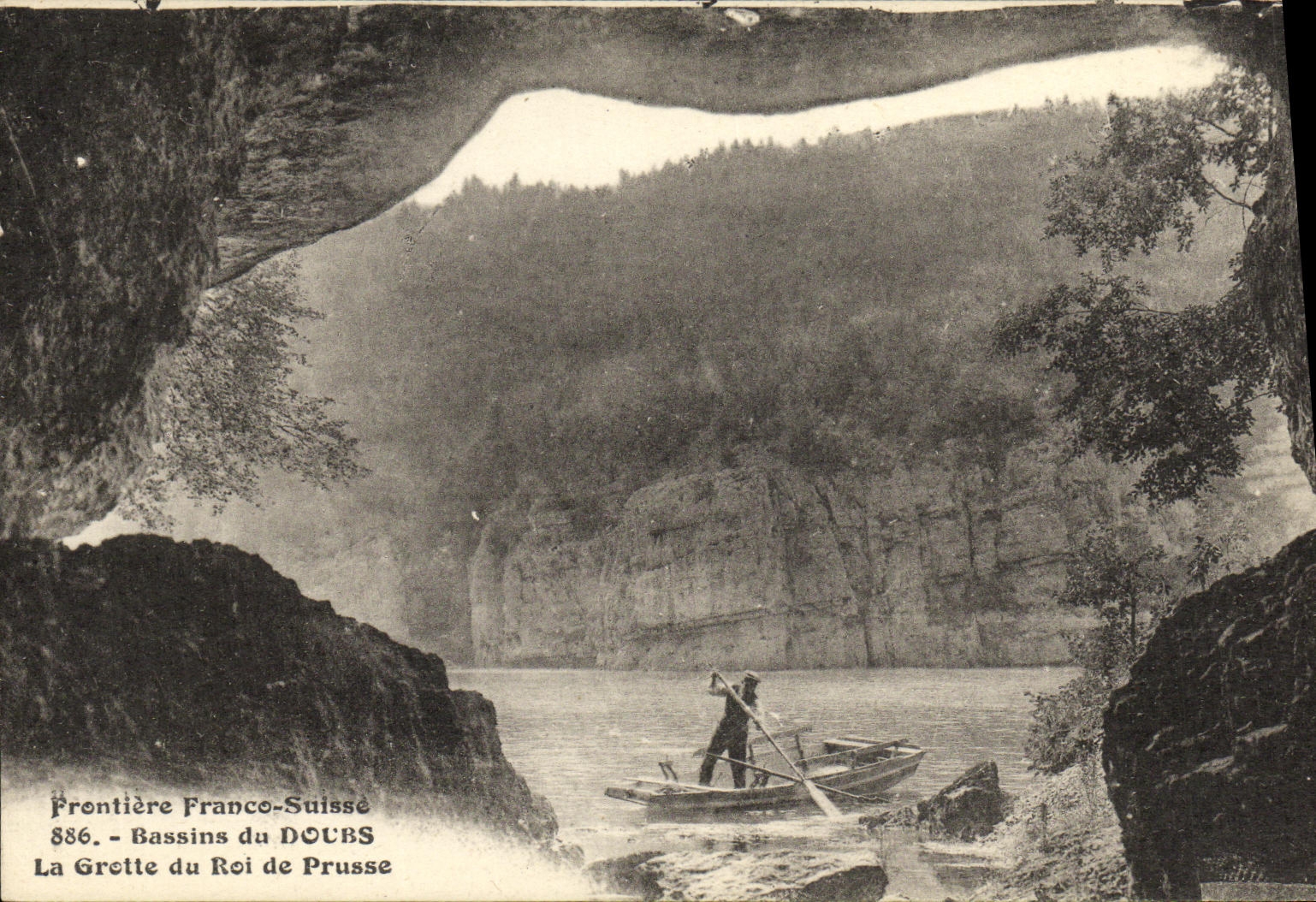 Bassins du Doubs — La Grotte du Roi de Prusse — Frontière Franco-Suisse — Éditions L. Besançon, n° 886