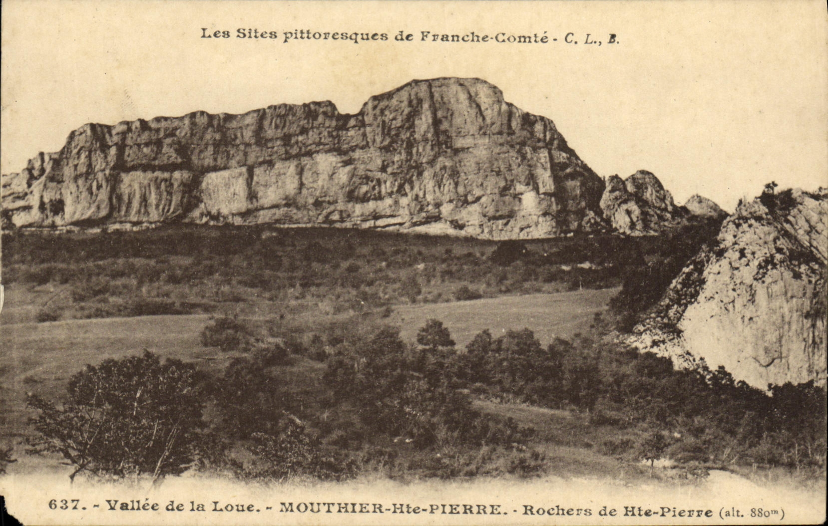 Vallée de la Loue - Rochers de Haute-Pierre (alt. 880m) — MOUTHIER-HTE-PIERRE — C. L., B. — Série 637