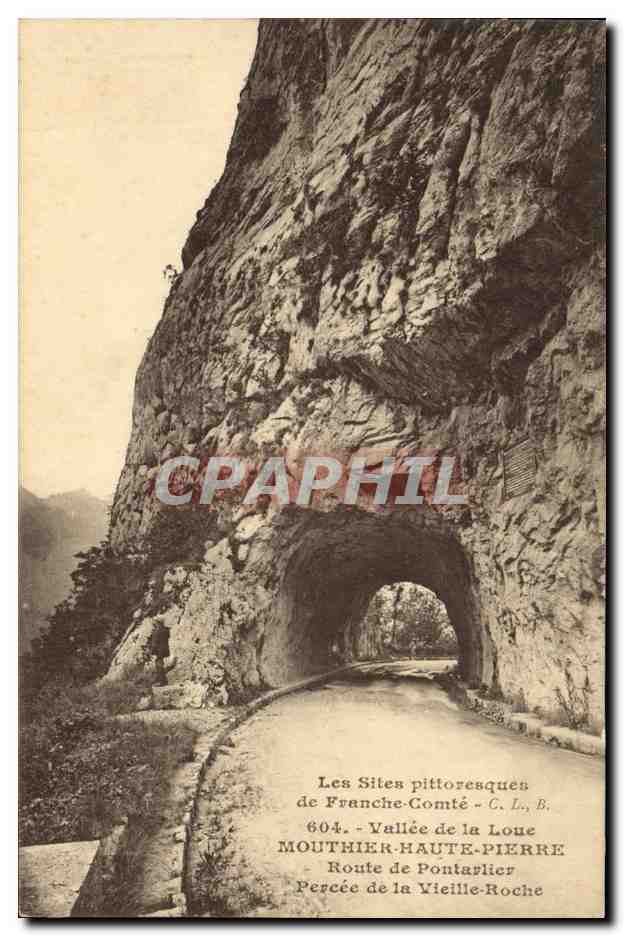 CPA Vallee de la Loue Mouthier Haute Pierre Route de Pontarlier Percee de la Vieille roche