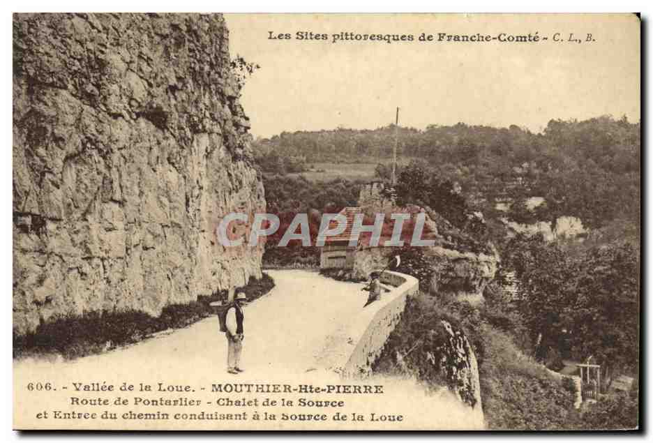 Vallée de la Loue - MOUTHIER-Haute-PIERRE — Route de Pontarlier et Chalet de la Source — C. L. B.